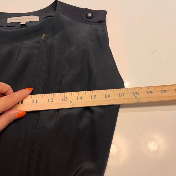 Gerard Darel Black Silk Mini Belted Dress Size 6 - Picture 9 of 9